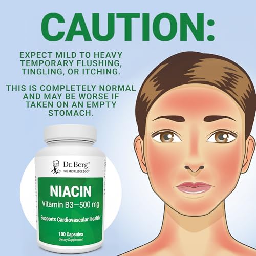 Niacina Potente Dr. Berg 500 mg – Solo 125 mg por Cápsula para Aumentar la Tolerancia – Incrementa Gradualmente a 500 mg al Día – Vitamina B3 para - imagen 2