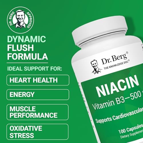 Niacina Potente Dr. Berg 500 mg – Solo 125 mg por Cápsula para Aumentar la Tolerancia – Incrementa Gradualmente a 500 mg al Día – Vitamina B3 para - imagen 3