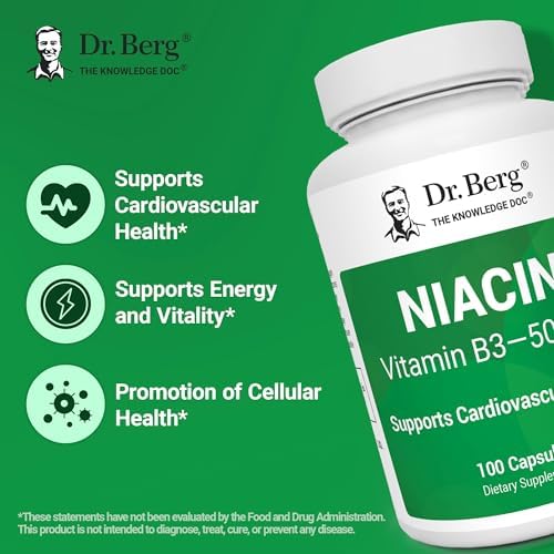 Niacina Potente Dr. Berg 500 mg – Solo 125 mg por Cápsula para Aumentar la Tolerancia – Incrementa Gradualmente a 500 mg al Día – Vitamina B3 para - imagen 4