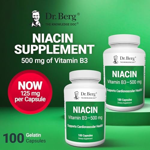 Niacina Potente Dr. Berg 500 mg – Solo 125 mg por Cápsula para Aumentar la Tolerancia – Incrementa Gradualmente a 500 mg al Día – Vitamina B3 para - imagen 5