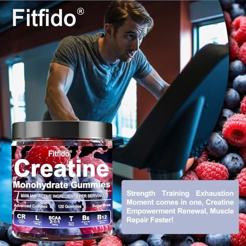 Gomitas de Creatina Monohidratada 5000mg para Hombres y Mujeres, con L-Carnitina y Taurina, Aumenta Masa Muscular, Energía y Recuperación, Sin Azúcar - imagen 8