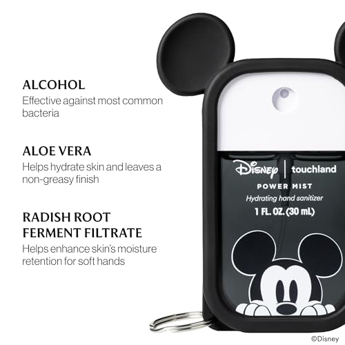 Set de Gel Antibacterial Disney & Touchland con Estuche de Mickey Mouse, Hidratante y Aromatizado, Tamaño de Viaje, Sin Colorantes - imagen 5