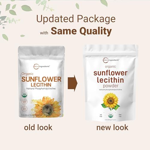 Polvo de Lecitina de Girasol Orgánica, 1 Libra, Cultivo Sostenible, Prensado en Frío, Rico en Fosfatidilcolina y Proteínas, Suplemento para - imagen 3