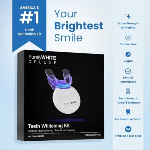 Kit de Blanqueamiento Dental PurelyWHITE DELUXE, Completo con LED, 15+ Tratamientos, (3) Jeringas de Gel Blanqueador de 3ml, Sonrisa Más Blanca en 7 - imagen 2