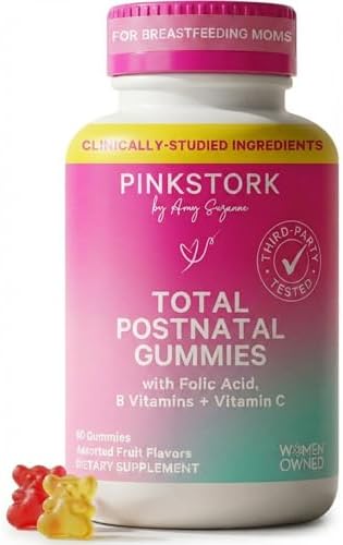 Gomitas Vitaminas Postnatales Pink Stork - Multivitamínico para Recuperación y Lactancia - Ácido Fólico, B6 y Vitamina C - 60 Gomitas - imagen 1