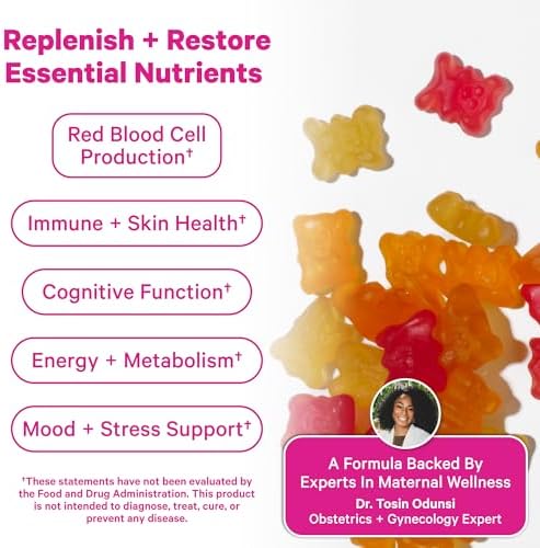 Gomitas Vitaminas Postnatales Pink Stork - Multivitamínico para Recuperación y Lactancia - Ácido Fólico, B6 y Vitamina C - 60 Gomitas - imagen 3