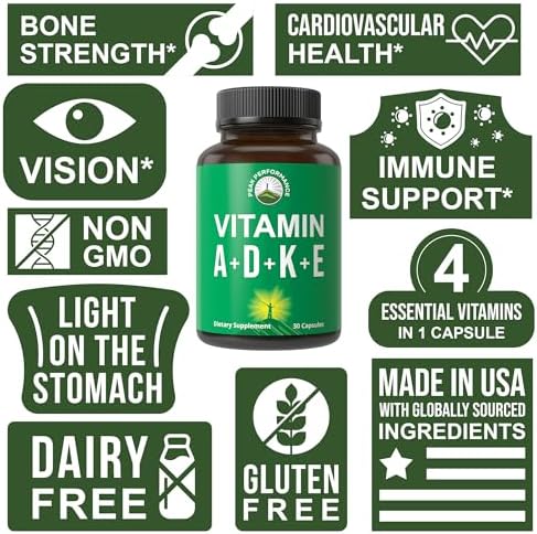 Suplemento Vitamínico Peak Performance D 5,000 IU + A + K + E en Cápsulas Veganas. Vitaminas ADK Esenciales para Ánimo, Inmunidad, Huesos, Visión y - imagen 7
