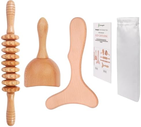 Herramientas de Masaje de Madera Komogir 3 en 1 para Drenaje Linfático, Maderoterapia, Anticelulitis y Esculpido Corporal - imagen 1