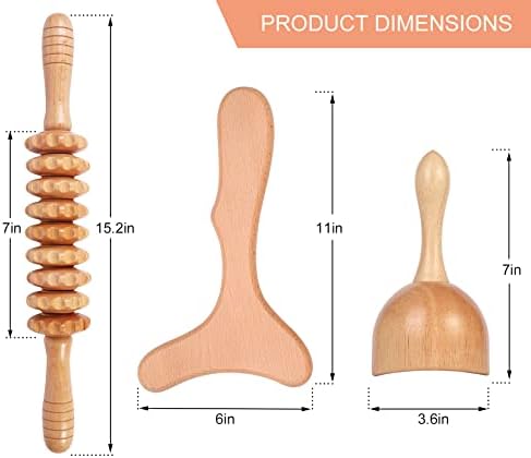 Herramientas de Masaje de Madera Komogir 3 en 1 para Drenaje Linfático, Maderoterapia, Anticelulitis y Esculpido Corporal - imagen 6