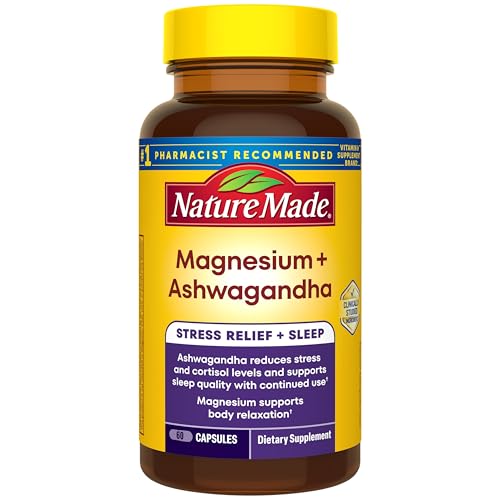 Cápsulas de Magnesio + Ashwagandha de Nature Made, Apoyo para el Estrés y Sueño, 300 mg de Magnesio, 60 Cápsulas, Suministro para 30 Días - imagen 2