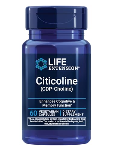 Suplemento de Citicolina (CDP-Colina) Life Extension - Salud Cerebral y Cognitiva, Enfoque, Atención, Memoria - No GMO, Sin Gluten, Vegetariano - 60 - imagen 1