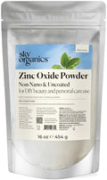 Sky Organics - Polvo de Óxido de Zinc, 16 oz - No Nano y Sin Recubrimiento - Haz Tu Propia Loción, Desodorante, Crema, Jabón - Esenciales DIY - Bolsa - imagen 1