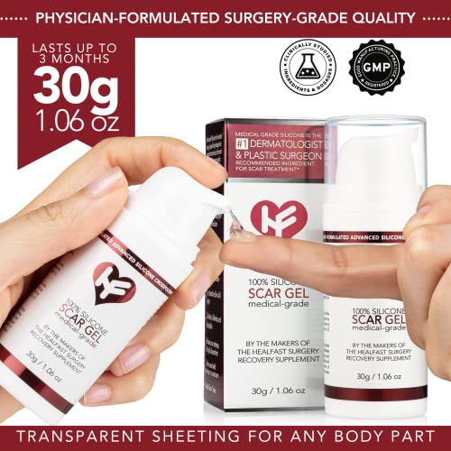Gel y Crema de Silicona HealFast para Cicatrices Quirúrgicas - Tratamiento Médico para Keloides, Acné, Quemaduras, Cesáreas y Estrías - Fórmula - imagen 2