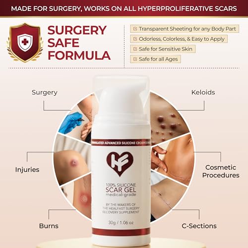 Gel y Crema de Silicona HealFast para Cicatrices Quirúrgicas - Tratamiento Médico para Keloides, Acné, Quemaduras, Cesáreas y Estrías - Fórmula - imagen 3
