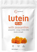 Micro Ingredients Luteína y Zeaxantina 40mg en Softgels, 240 Cápsulas, con Astaxantina, Omega-3 y Fosfolípidos | Vitaminas para la Salud Visual | Sin - imagen 1
