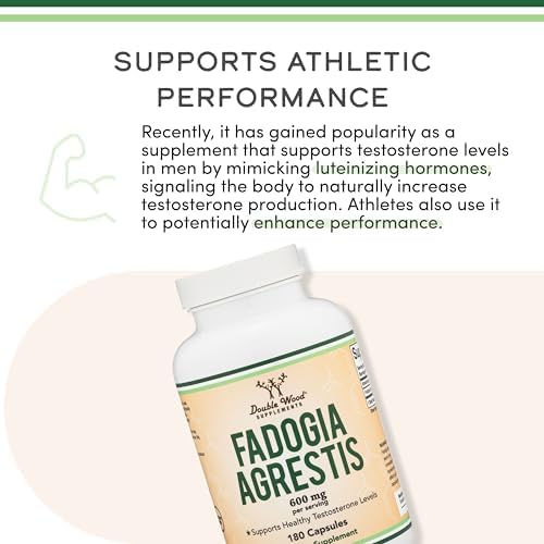 Fadogia Agrestis 600mg por Porción (180 Cápsulas) Extracto Potente para Mejorar el Rendimiento Deportivo (Probado por Terceros, No GMO, Vegano, Sin - imagen 5
