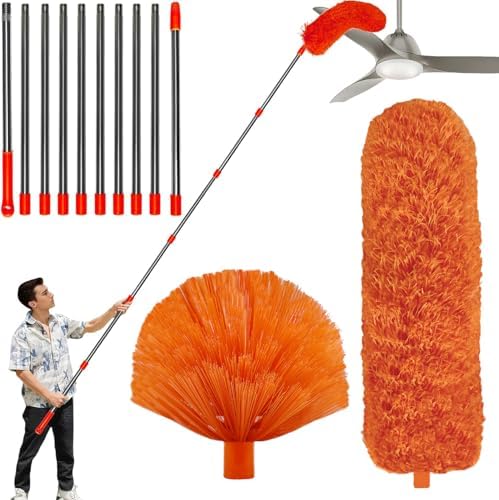 Kit de Limpiador de Telarañas de 20 Pies con Extensión de 2-14 Pies, Plumero de Microfibra Lavable para Ventiladores de Techo y Muebles - imagen 1
