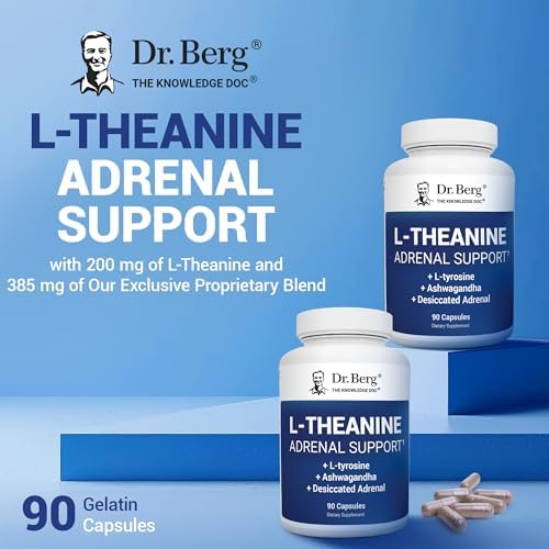 Dr. Berg L-Theanine 200mg con Zinc, Cobre, L-Tirosina y Ashwagandha – Suplemento para el Estrés y la Claridad Mental – 90 Cápsulas Gelatinosas - imagen 4