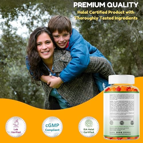 Gomitas Multivitamínicas Halal para Niños SHIFAA NUTRITION, Suministro de 45-90 Días, con Vitaminas Esenciales C, D, Zinc, A, E, B6, B12 y Biotina - imagen 6