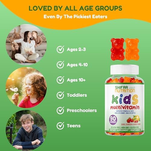 Gomitas Multivitamínicas Halal para Niños SHIFAA NUTRITION, Suministro de 45-90 Días, con Vitaminas Esenciales C, D, Zinc, A, E, B6, B12 y Biotina - imagen 8