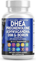 Suplemento DHEA 200mg y Pregnenolona 100mg para Hombres y Mujeres con DIM, Ashwagandha, Boro 6mg, Calcio, Magnesio, Zinc 50mg y Vitamina D3 5000 IU - - imagen 1
