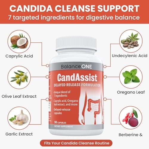 Balance ONE Suplemento de Limpieza y Detoxificación Candida para Hombres y Mujeres – Soporte para Levadura con Ácido Caprílico, Orégano, Berberina y - imagen 2