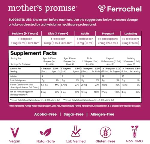 Suplemento de Hierro Líquido Orgánico para Mujeres, Hombres y Niños con Vitamina C | Sabor Natural a Berries Sin Azúcar, Vegano y No Estreñidor - imagen 2
