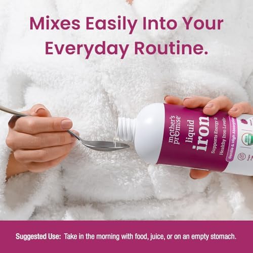 Suplemento de Hierro Líquido Orgánico para Mujeres, Hombres y Niños con Vitamina C | Sabor Natural a Berries Sin Azúcar, Vegano y No Estreñidor - imagen 4