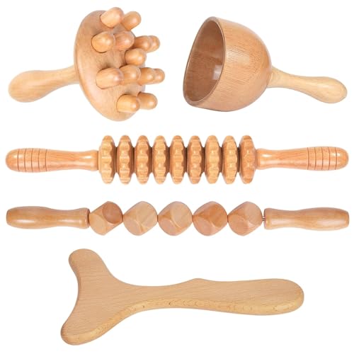 Kit de Herramientas de Maderoterapia Komogir 5 en 1 - Masajeador de Drenaje Linfático, Alivio de Dolor Muscular y Anticelulitis - imagen 2