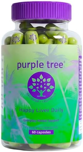Suplemento Diario Happy Liver de Purple Tree | Apoyo Hepático con Cardo Mariano, Diente de León, Alcachofa, Cúrcuma y Glutatión Liposomal | - imagen 1