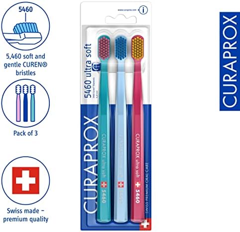 Cepillo de Dientes Curaprox CS 5460 Ultra Suave – Cuidado de Encías y Dientes para Adultos | Cerdas Curen® Súper Suaves | Azul Claro, Paquete - imagen 2
