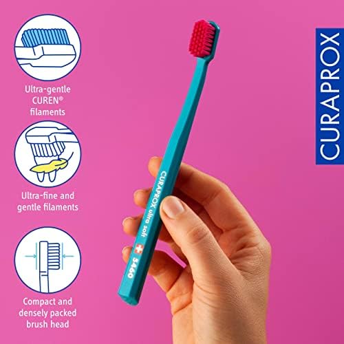Cepillo de Dientes Curaprox CS 5460 Ultra Suave – Cuidado de Encías y Dientes para Adultos | Cerdas Curen® Súper Suaves | Azul Claro, Paquete - imagen 3