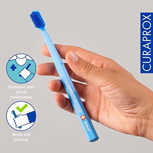 Cepillo de Dientes Curaprox CS 5460 Ultra Suave – Cuidado de Encías y Dientes para Adultos | Cerdas Curen® Súper Suaves | Azul Claro, Paquete - imagen 4