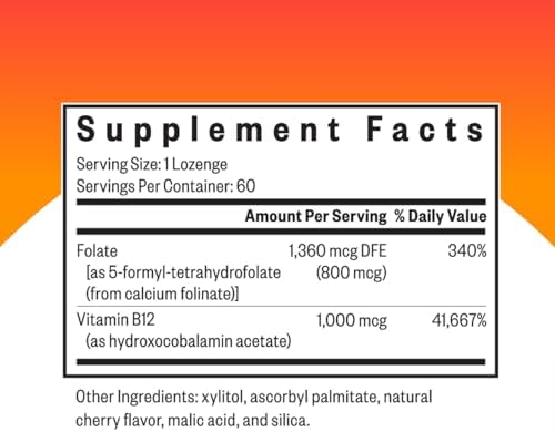 Seeking Health Hydroxo B12 con Ácido Folínico - Suplemento con Forma No Metilada de Folato - Complejo de Vitamina B12 para la Salud del Corazón - 60 - imagen 2