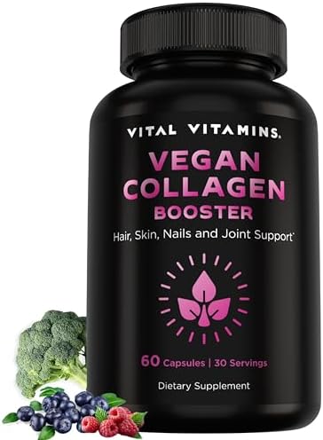 Vital Vitamins Colágeno Vegano - Con Sílice y Ácido Hialurónico - Suplemento a Base de Plantas - Apoya Cabello, Piel, Uñas y Articulaciones - 60 - imagen 1