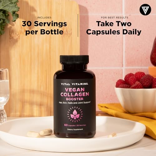 Vital Vitamins Colágeno Vegano - Con Sílice y Ácido Hialurónico - Suplemento a Base de Plantas - Apoya Cabello, Piel, Uñas y Articulaciones - 60 - imagen 7