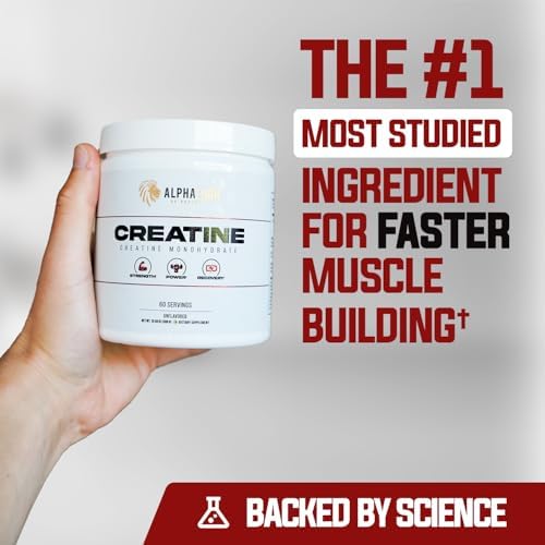 ALPHA LION Creatina Monohidratada en Polvo, 5000mg por Porción (5g), Mejora Fuerza Muscular y Rendimiento Atlético, 60 Porciones, Sin Sabor - imagen 2