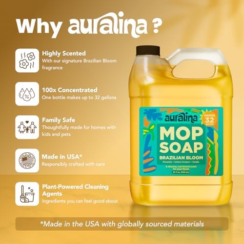 Jabón para Trapeador Auralina - Fórmula Concentrada de Olas Brasileñas - Limpiador de Pisos Aromatizado para Madera, Cerámica y Laminado - 32 oz, - imagen 7