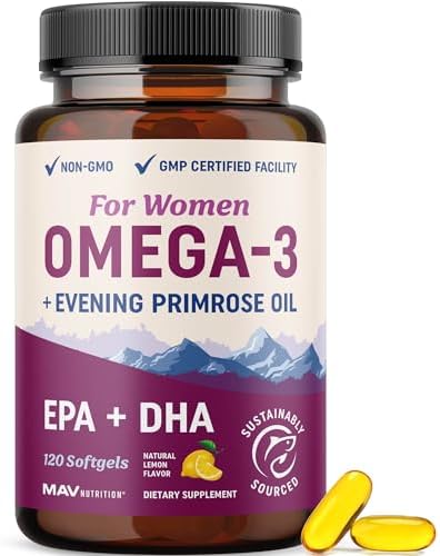 Suplementos de Aceite de Pescado Omega 3 para Mujeres | DHA + EPA | Salud Cardiaca, Equilibrio Hormonal, Piel y Bienestar | 600MG Omega 3 + 800MG - imagen 1