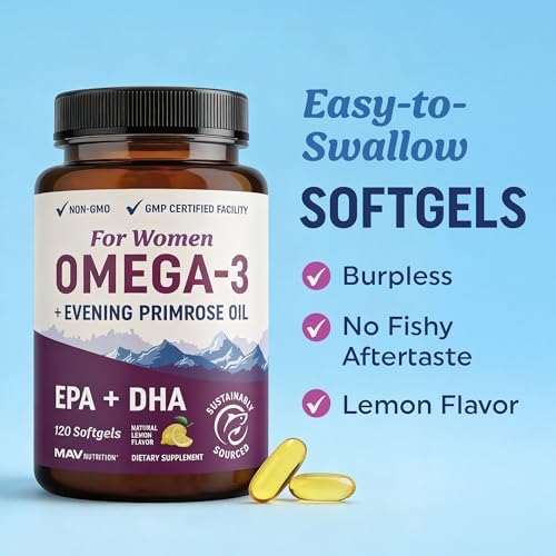 Suplementos de Aceite de Pescado Omega 3 para Mujeres | DHA + EPA | Salud Cardiaca, Equilibrio Hormonal, Piel y Bienestar | 600MG Omega 3 + 800MG - imagen 5