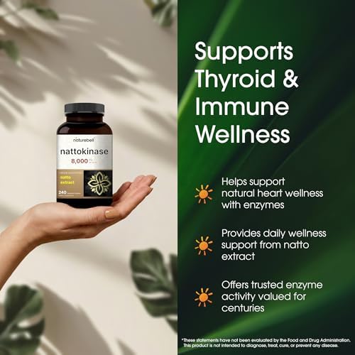 NatureBell Nattokinase - 240 Cápsulas - Máxima Potencia de 8,000 FU de Extracto de Natto Fermentado - Para la Salud del Corazón y Bienestar Diario* - imagen 4