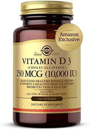 Solgar Vitamina D3 Cholecalciferol 250 MCG 10000 IU Softgels, 180 Cápsulas, Apoya Huesos, Dientes y Sistema Inmunológico, Sin GMO, Sin Gluten ni - imagen 1