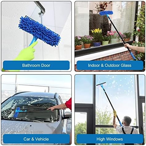 Limpiador de Ventanas VITEVER Profesional de 69'' con Mango Extensible, 2 en 1 con Raspador y Cabezal Giratorio, 1 Cuchilla y 2 Raspadores - imagen 7