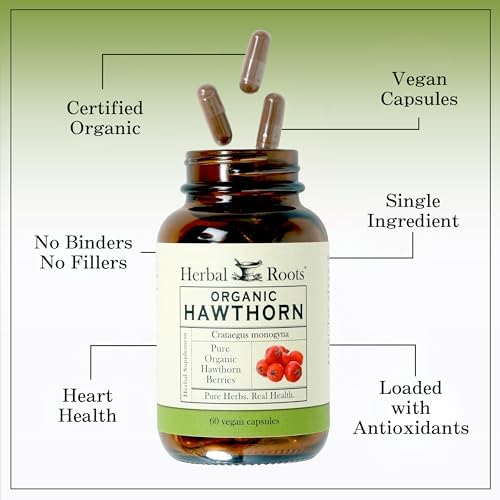 Cápsulas de Baya de Espino Orgánico Herbal Roots | Extra Fuerte 1,200mg por Porción | 60 Cápsulas Veganas - imagen 4