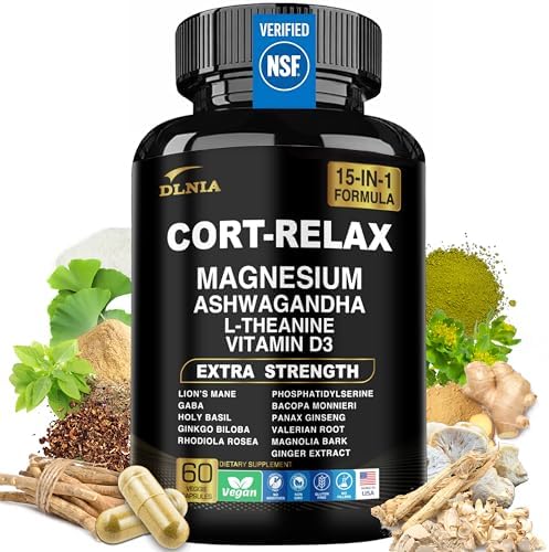 Suplemento DLNIA Super Calm con Magnesio Glicinato, Ashwagandha KSM-66, L-Theanina, Fosfatidilserina, Ginkgo Biloba y Melena de León para Calma, - imagen 1