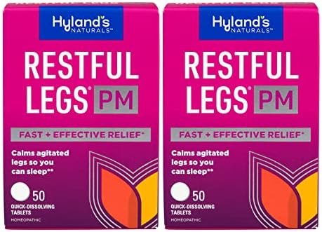 Hyland's Restful Legs PM, Fórmula Nocturna para Calmar Piernas Agitadas, 50 Tabletas de Disolución Rápida (Paquete de 2) - imagen 1