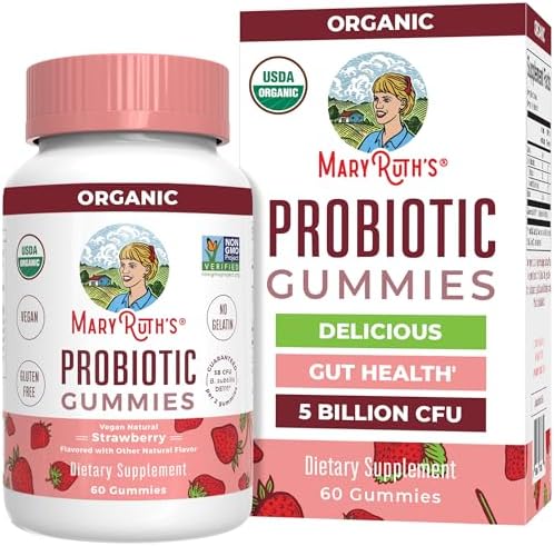 Gomitas Probióticas Orgánicas MARYRUTH'S | Soporte Digestivo e Inmunológico | 5 Mil Millones CFU | Veganas, Sin OGM, Sin Gluten | 60 Unidades - imagen 1