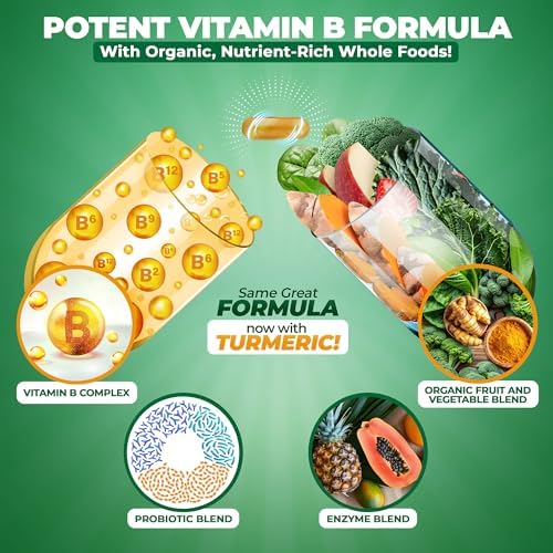 MoxyVites Complejo de Vitaminas B - Suplemento Vegano de Alimentos Integrales, B12 Methylcobalamin, 120 Cápsulas para Estrés, Energía y Soporte - imagen 5