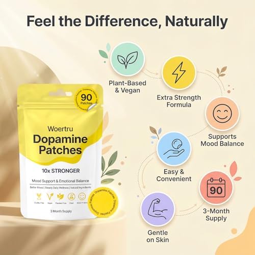 Parche de Dopamina Woertru Extra Fuerte – 90 Piezas, Parche Vegano a Base de Plantas para el Equilibrio del Ánimo – Suministro para 3 Meses - imagen 6