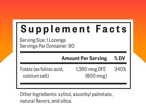 Folinato de Seeking Health - Sin Metilo - Suplemento de Folinato para la Salud Cardiaca - Alternativa Metabólicamente Activa al Folato - 1360 mcg, 60 - imagen 2